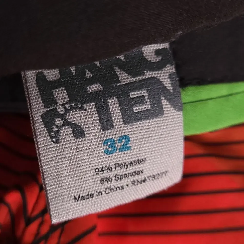Hang Ten Board Shorts Size 32 Bright Color Waist Tie, 11